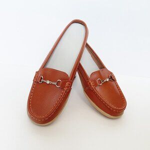 Leather Loafers with Heavy Rubber Soles & "Diamond" Accent